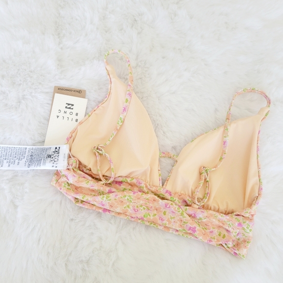 🐡BILLABONG CLASSIC PRINTED V-NECK BIKINI TOP SIZE S/8 - Picture 9 of 9